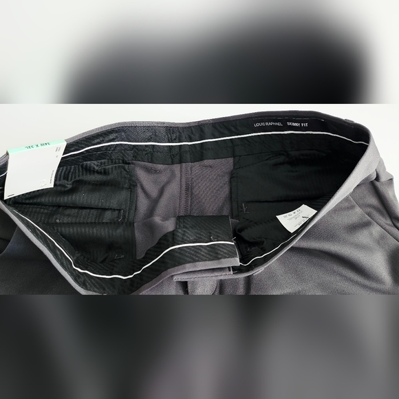 Louis Raphael Men's Skinny Gray Stretch Dress Pants - 34W X 32L - Picture 7 of 8